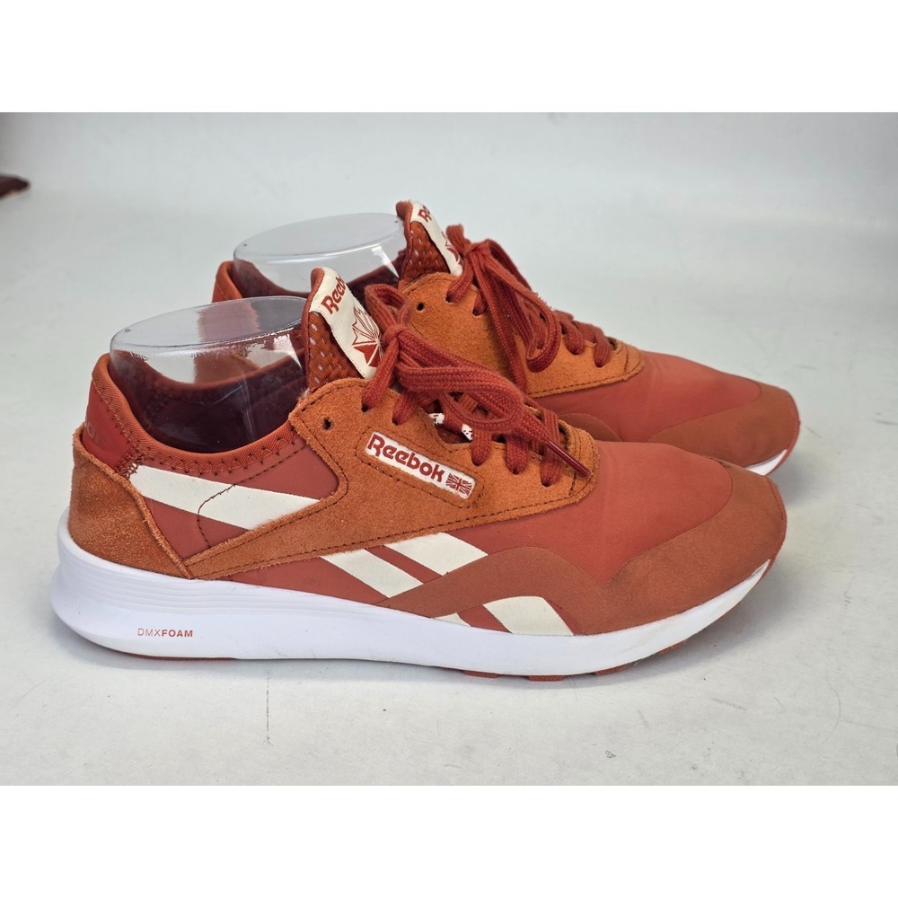 Reebok Womens Sneakers Size 8.5 Orange Classic Nylon Suede Walking Shoes CN5114 - Picture 2 of 14